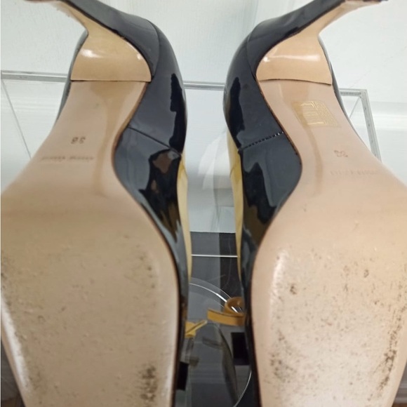 Miu Miu patent leather black beige bows stiletto shoes 36 - Picture 4 of 4